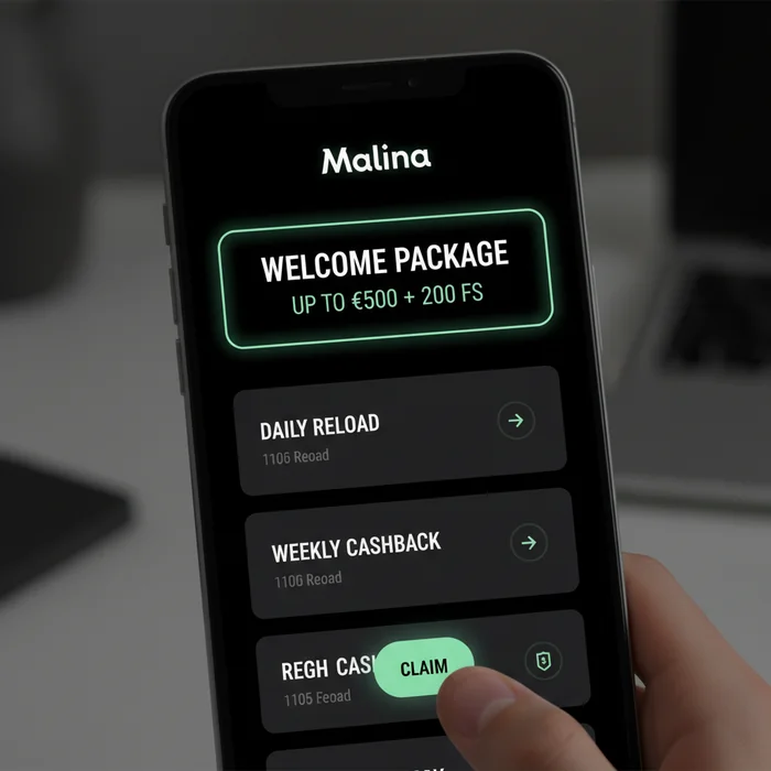 Page bonus Malina — pack de bienvenue, conditions de mise et code promo